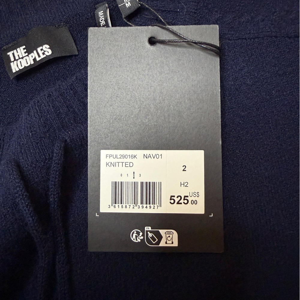 NWT | The Kooples | Knit Sweater with Tie Detail | Navy | Medium - Picture 6 of 13